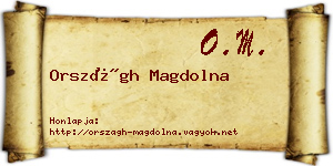 Országh Magdolna névjegykártya