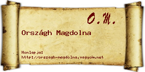 Országh Magdolna névjegykártya